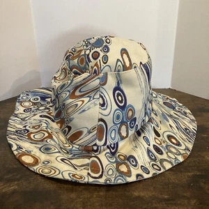 Sombrero de cubo/sol de ala ancha hecho en Italia Capri ojos azules diseño Italia estilo cachemira - Imagen 1 de 6