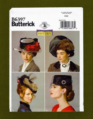 Misses Making History Hats Sewing Pattern (Sizes XS, S, M, L) Butterick 6397 - Image 1 of 4