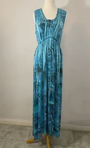 Style & Co Studded Boho Vacation Sleeveless Women's Maxi Dress sz S Blue - Picture 1 of 11