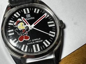 Atlantic Armbanduhr Micky Maus 17 Steine Swiss Made - Bild 1 von 5