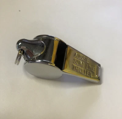 Australian Made Brass Whistle Aussie Thriller Slimline Chrome Plated - image 1 of 4