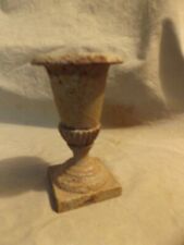 Vintage Reproduction Solid Cast Metal Miniature Urn ~5" Painted Distressed