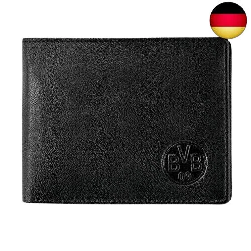 BVB Borussia Dortmund Geldbörse in Lederoptik mit Logo - Schwarz