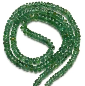 Natural Gem Mint Green Kyanite 4 to 5.5MM Faceted Rondelle Beads Necklace 17" - Picture 1 of 6