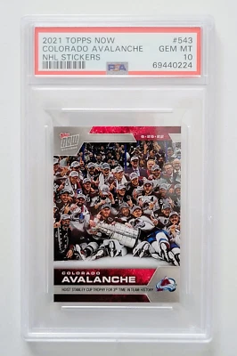 COLORADO AVALANCHE 2021 Topps Now NHL Stickers 543 Avs Win Stanley Cup PSA 10 💎 - Image 1 of 2