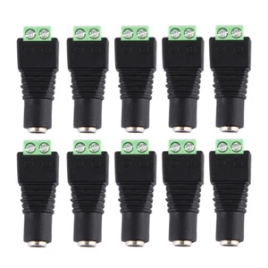 10 x Female Socket DC Power Jack Screw Connector 2.1 x 5.5mm LED Strip Light - Picture 1 of 6