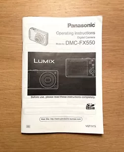 Panasonic Lumix DMC-FX550 Operating Instructions Manual - Picture 1 of 2