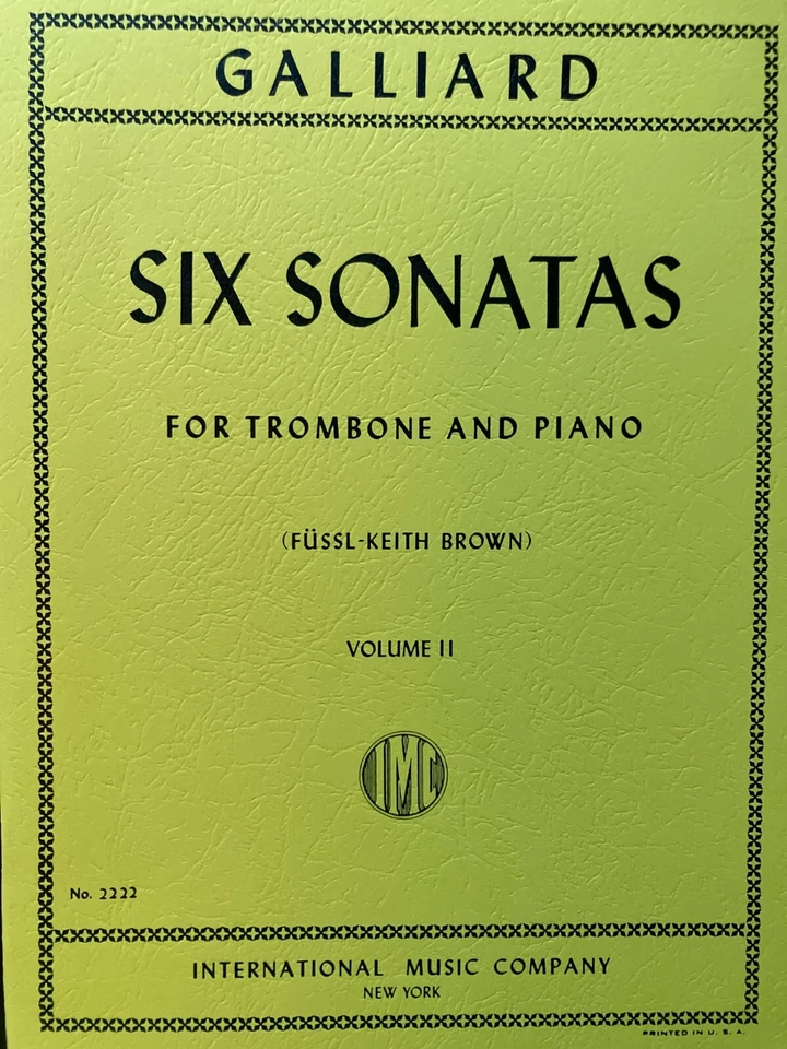 Galliard: Six Sonatas for Trombone and Piano (Volume II) (IMC # 2222) - Image 1 of 1