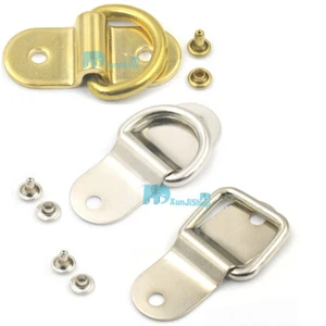 Arch bridge Leather Square D ring buckles Double Cap Rivet 4 Bag Luggage DIY - Picture 1 of 8