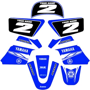 YAMAHA PW 50 PW50 GRAPHICS KIT DECALS DECO Fits Years 1990 - 2022 Blue - Picture 1 of 2