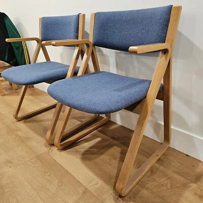 Vintage Pair of Mid Century Modern Stow Davis Triangle Arm Chairs - Image 1 of 4