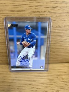 Santiago Espinal 2021 Topps Stadium Club Auto RC Black Foil /25 Toronto Blue Jay
