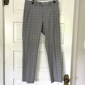 Pantalones de vestir Ralph Lauren ajustados grises a cuadros carrera informal 34x32 - Imagen 1 de 8