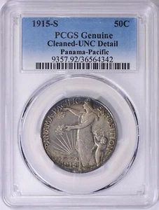 1915 S Panama-Pacific Exposition Half Dollar 50c PCGS Genuine Unc Details - Picture 1 of 3