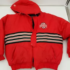The Ohio State Buckeyes University Vintage Cappotto sportivo logo puffer anni 90 taglia XL - Foto 1 di 22