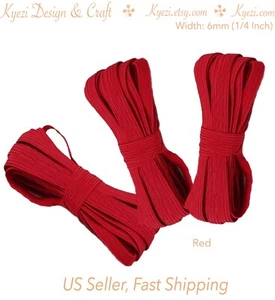 1/4" (6mm) Flat Elastic Band 1 5 10 20 50 100 yards, Thin Colored Elastic, DIY - Picture 1 of 31