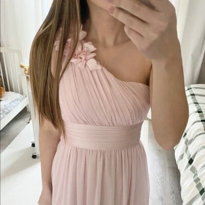 H&M Rose Maxi Mariage Demoiselle D'Honneur Robe Soirée Bal Taille UK 10 12 14 - Photo 1/4