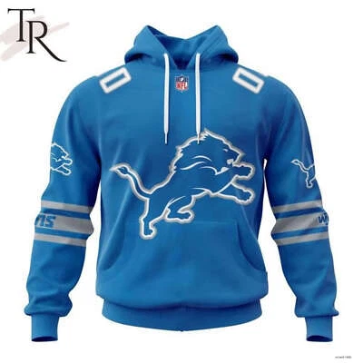 Detroit Lions 2024 Personalized Name And Number Hoodie Fan Made S5XL Unisex - Image 1 of 4