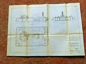 1914 Panamakanal Schwimmkrane Ajax Herkules Boote Diagramm - Bild 1 von 5