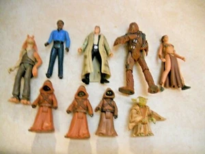 COLLECTIBLE ORIGINAL "1980-2004 SET OF 9 STAR WARS FIGURES" 2 TO 5 INCHES TALL - Picture 1 of 5