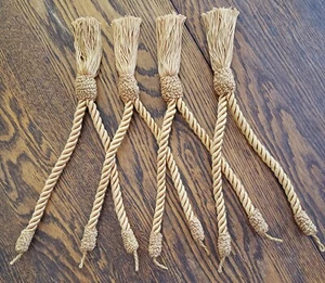 2 paia nappe filo di seta intrecciato drappeggio cravatta schiena - 4 colore oro vintage - Foto 1 di 7