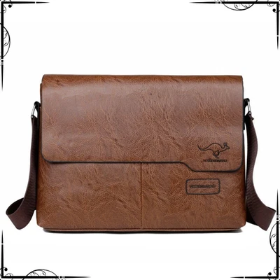 Bolso de hombro de cuero de lujo para hombres Mensajero Bandolera de viaje Bolso de mano para iPad Foto 1 de 4