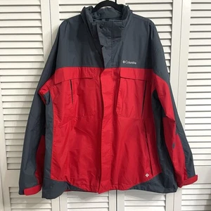Columbia Jacket Mens XXL Gray Red Interchange OmniHeat Full Zip Windbreaker - Picture 1 of 16