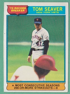 1976 Topps #5 Tome Seaver Record Breaker New York Mets - Picture 1 of 2