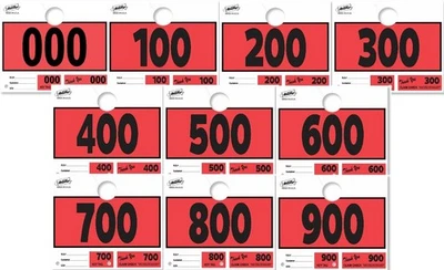 100 Car Dealer Service Hang Tags Mechanic Repair Shop 3 Piece System - red - Image 1 of 4