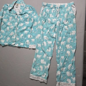 Munki Munki Größe M Pyjama Set Langarm & Unterteil Flanell Eisbär - Bild 1 von 15