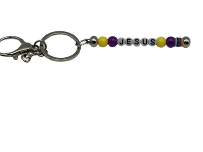 Chaveiro com nome de miçangas personalizado – Etiqueta personalizada – Presente feito à mão – US$ 6,99+Envio - Imagem 1 de 4