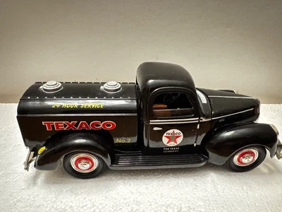 Ford Tanker Texasco 1940 banco cisterna fundido a presión negro  Foto 1 de 4