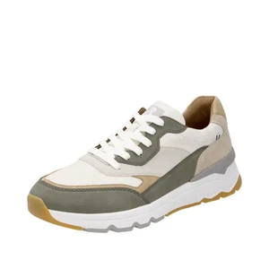 Rieker Herren Leder Schnürschuhe mit herausnehmbaren Einlegesohlen weiß/beige/grün - Bild 1 von 7