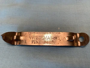 Botella/abrelatas de metal de cerveza fina Wiedemann’s vintage marcado en ambos lados - Imagen 1 de 3