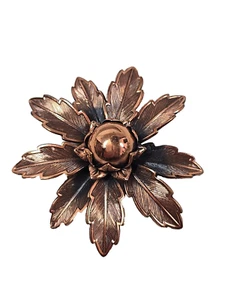 Vintage Kupfer von Glocke Blume Brosche Anstecknadel signiert 2,5 Zoll MCM - Bild 1 von 5