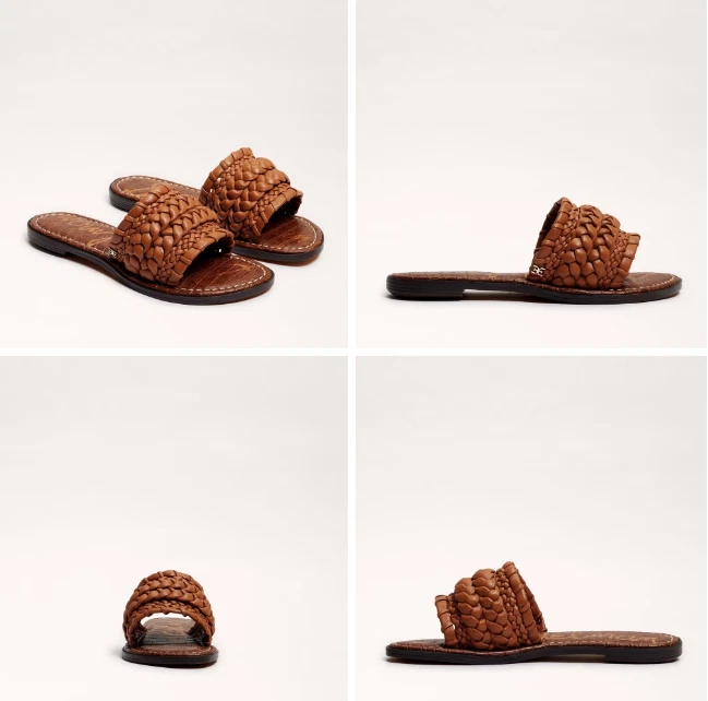 Sam Edelman Giada Marrón Tejido Cuero Deslizar Sandalia Mujer US Tallas 6-10 / - Imagen 1 de 1