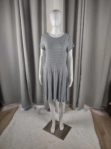 Loft Damen blau weiß geometrisches Muster Kurzarm Rundhalsausschnitt Minikleid Größe 6 - Bild 1 von 10