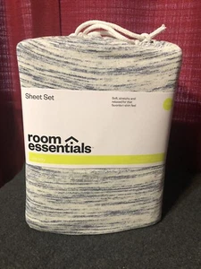 Spacedye 100% Cotton Jersey Knit Full 4 Piece Sheet Set - Gray with T-shirt feel - Picture 1 of 7