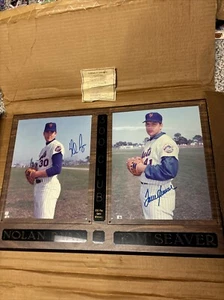 Placa autografiada de 8 X 10 de Nolan Ryan / Tom Seaver - Salón de la fama, Mets 300 ganadores del juego - Imagen 1 de 11