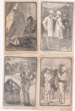1e boer war transvaal propaganda satire caricature 4 cards