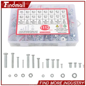 Findmall 1080Pcs Metric Machine Screws Bolts And Nuts Assortment Kit M3/M4/M5/M6 - Picture 1 of 10