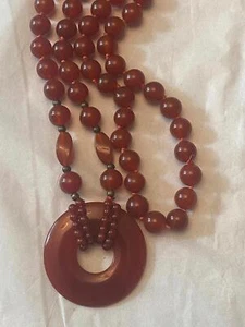 Collar de cuentas de cornalina genuina vintage - Imagen 1 de 8
