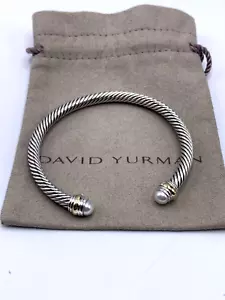 Brazalete David Yurman Cable Perla y Oro 14K 5mm Cable Brazalete Pequeño - Imagen 1 de 4