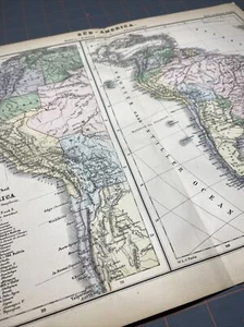 1873 German Language South America Historical 1800s Antique Map Folded - Picture 1 of 16