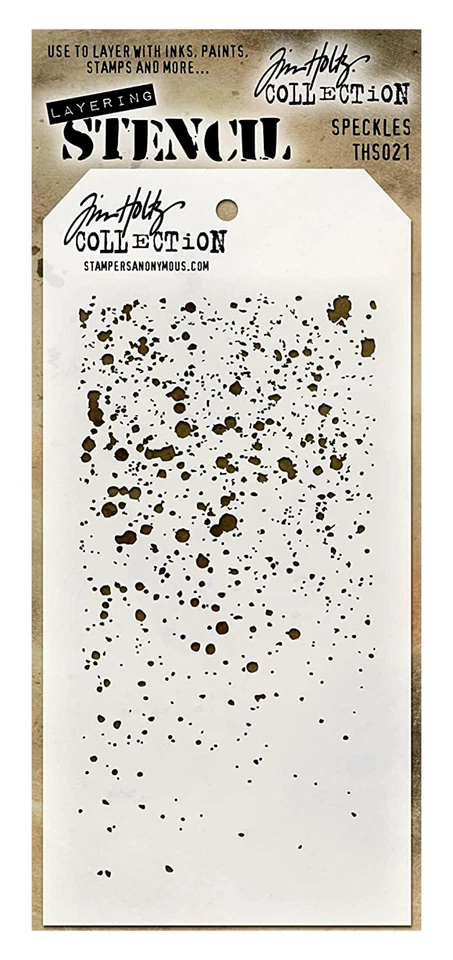 Plantilla de capas Tim Holtz tinta salpicaduras patrón de motas diseño de medios mixtos Foto 1 de 1