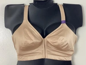 48C Catherines Mikrofaser vorne geschlossen kabellos beige T-Shirt-BH Übergröße neu ohne Etikett - Bild 1 von 9