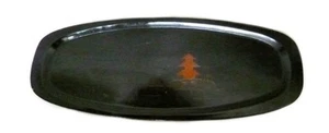 Vintage Pagoda Birds Mountain Oriental Black tavola da surf vanità vassoio da collezione - Foto 1 di 6