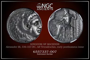 ALEXANDER III the GREAT ancient greek coin 336-323 BC. NGC F Tetradrachm. A1129 - Picture 1 of 12