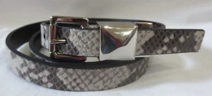 NWT Michael Kors Reversible Leather Snakeskin/Black Belt Sz L - Picture 1 of 9