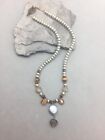 Genuine Pearl Necklace Handmade Romantic Fall Tigerseye Crystal Smoky Quartz